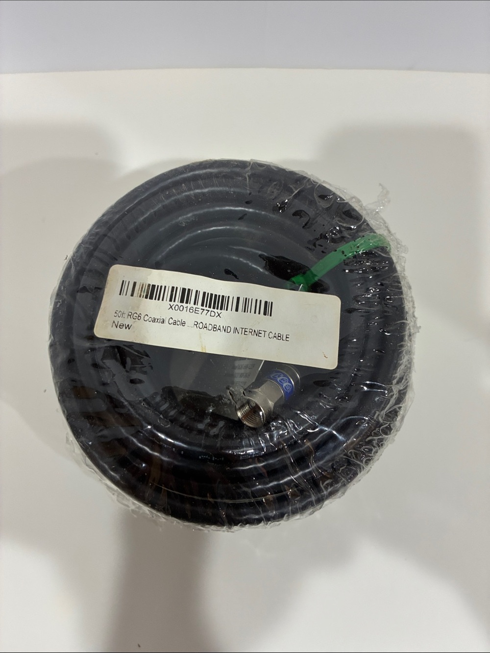 Roadband Black Coaxial Internet Cable with F-Type Connectors
